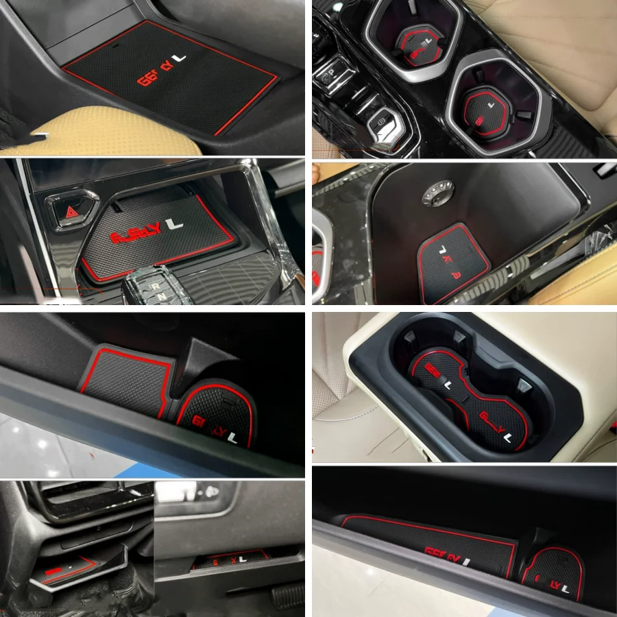 For Geely Boyue L Atlas Azkarra Emgrand X7 Sport 2023 2024 Interior Accessories Anti-Slip Mat for Phone Gate Slot Mats Cup Rubbe