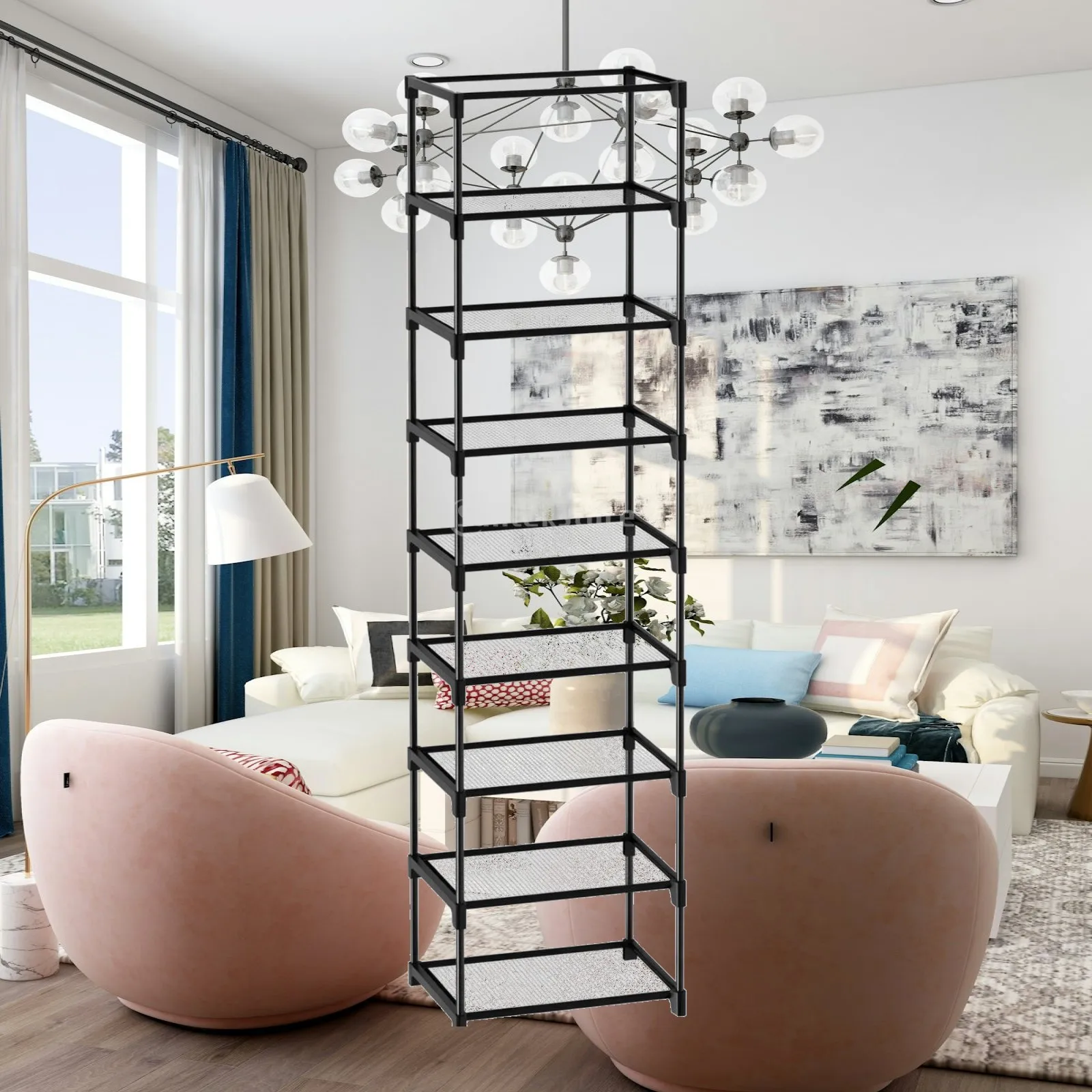 Filament Storage Rack Upright Spool Stand Multi Tier Open Shelf Sturdy Steel Pipe Structure for Studio and Shop