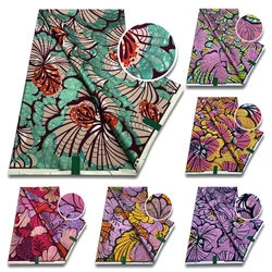 2024 New Fashion African Grand Super Batik Flash Gold Print Fabric Ankara Wax Fabric 6 yards Soft Real African Golden Fabric