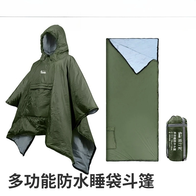 Multifunctional hiking, camping, sleeping bag, outdoor cloak, waterproof, windproof, warm emergency