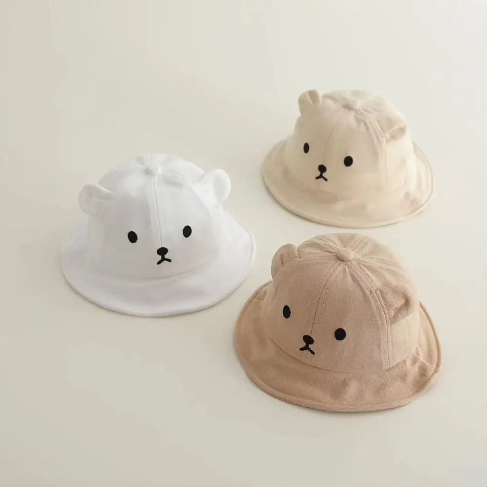 44-48 cm nuovo simpatico orso a forma di cappello da sole in cotone per bambini cappello estivo sottile protezione solare cappello da pescatore da viaggio casual