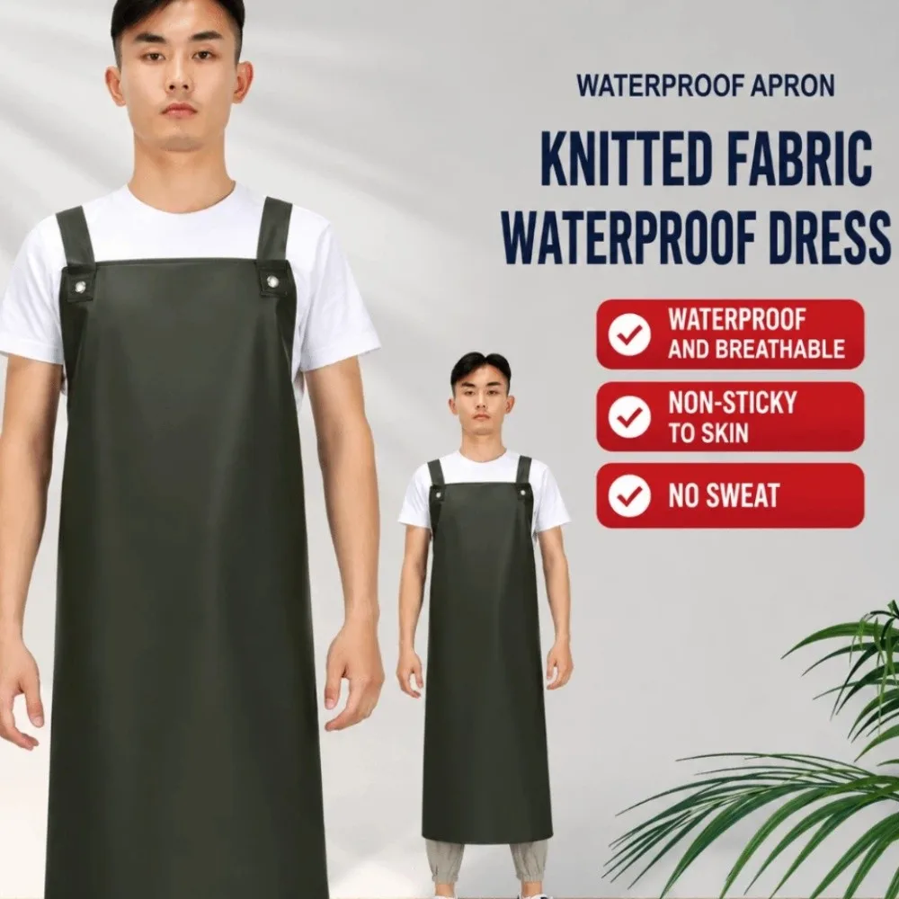 Portable Waterproof Oil Proof Apron PU Breathable Work Apron Protective Gear Household Cleaning Apron Breeding Factory