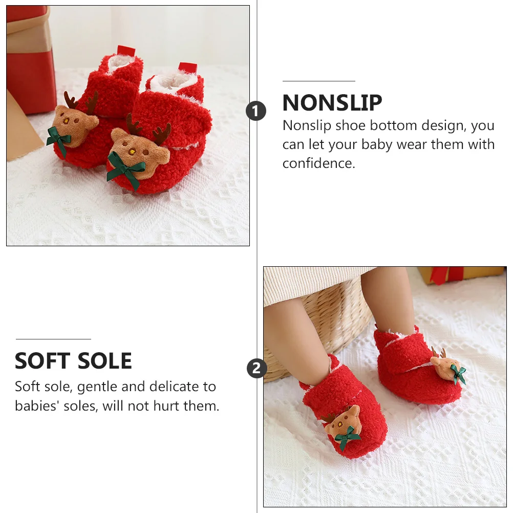 

Christmas Baby Shoes Cotton Soft Sole Non-Slip Infant Boots Comfortable Chic Creative Baby Booties for Boys Girls