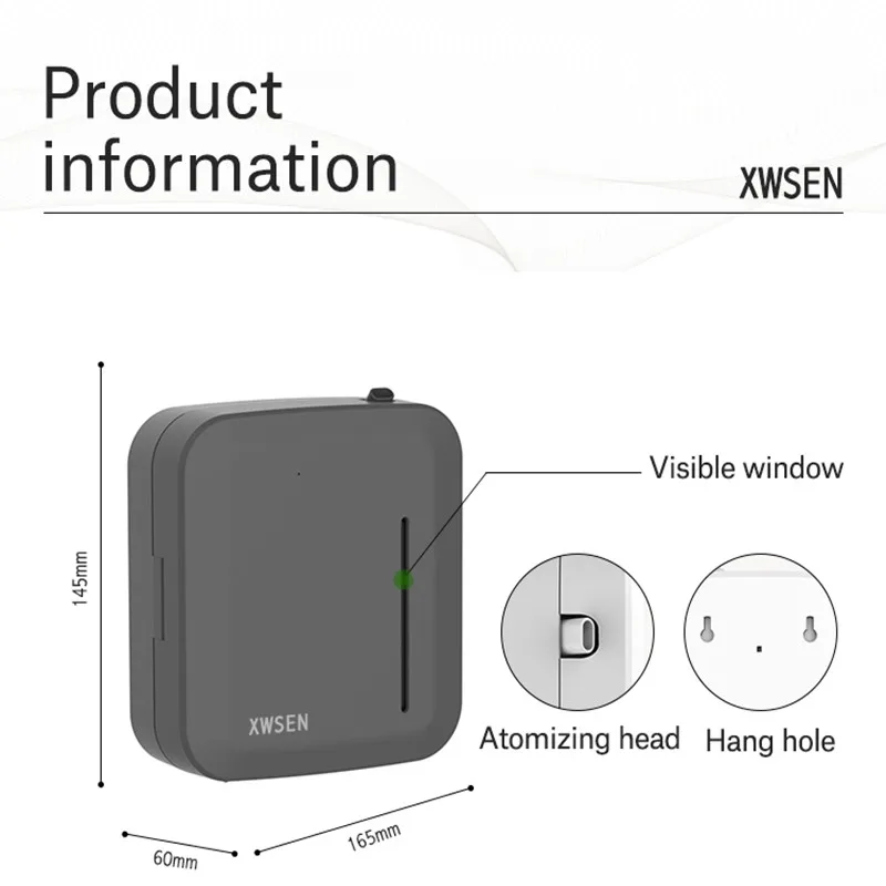 Aroma Diffuser ติดผนังกลิ่น Diffuser เครื่องบลูทูธ APP ควบคุมแบตเตอรี่ Powered USB ชาร์จ150Ml ขวด