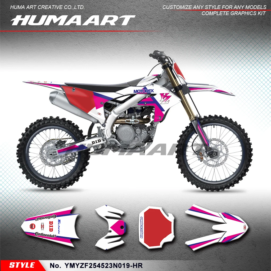 

HUMAART Racing Sticker Motorcycle Graphics for YAMAHA YZ450F YZ250F YZF450 YZF250 2023 2024 2025, Rebuilding, YMYZF254523N019-HR