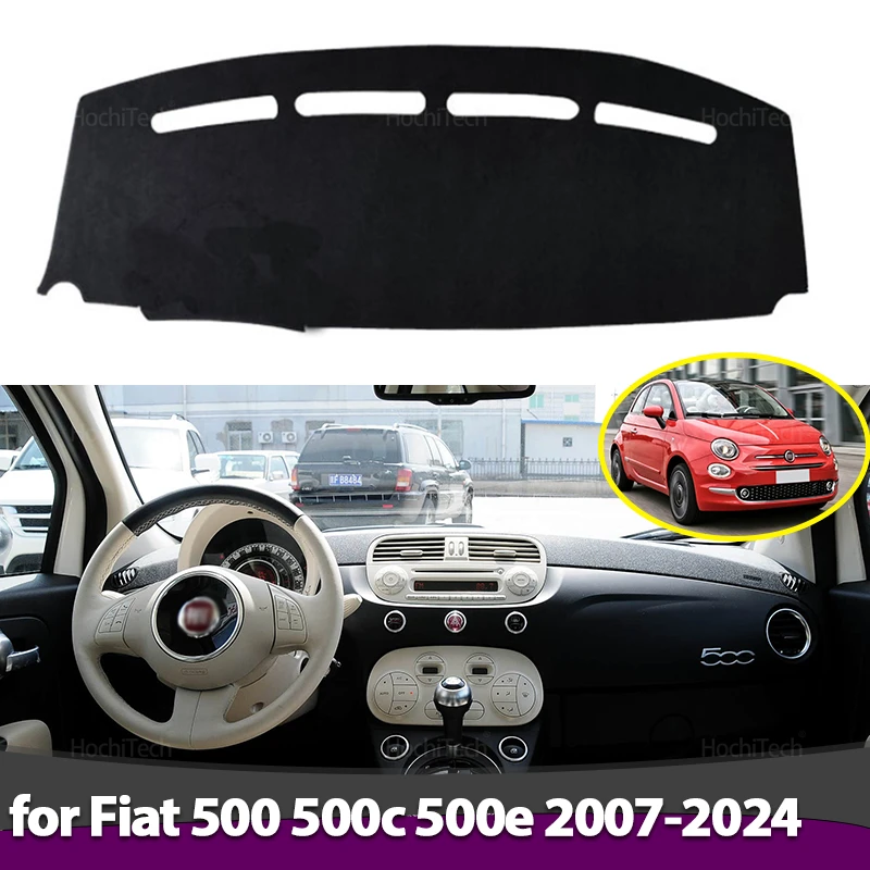 

Чехол на приборную панель для Fiat 500 500c 500e 2007-2024, противоскользящий коврик для приборной панели, защитный коврик, автомобильный солнцезащитный коврик, ковер