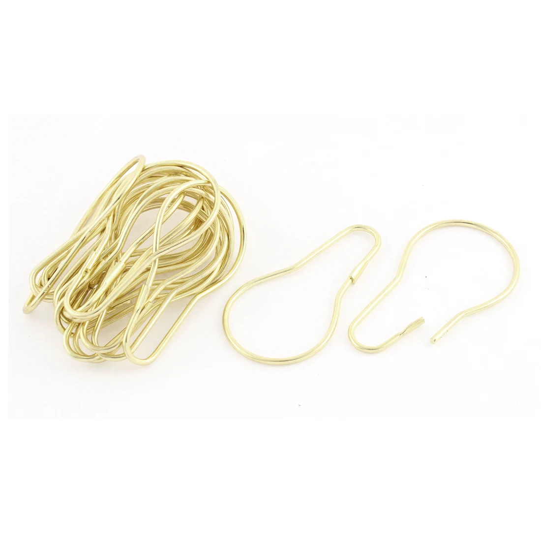 

20 件 Calabash Shaped Metal Bathroom Shower Curtain Ring Hooks Gold Tone