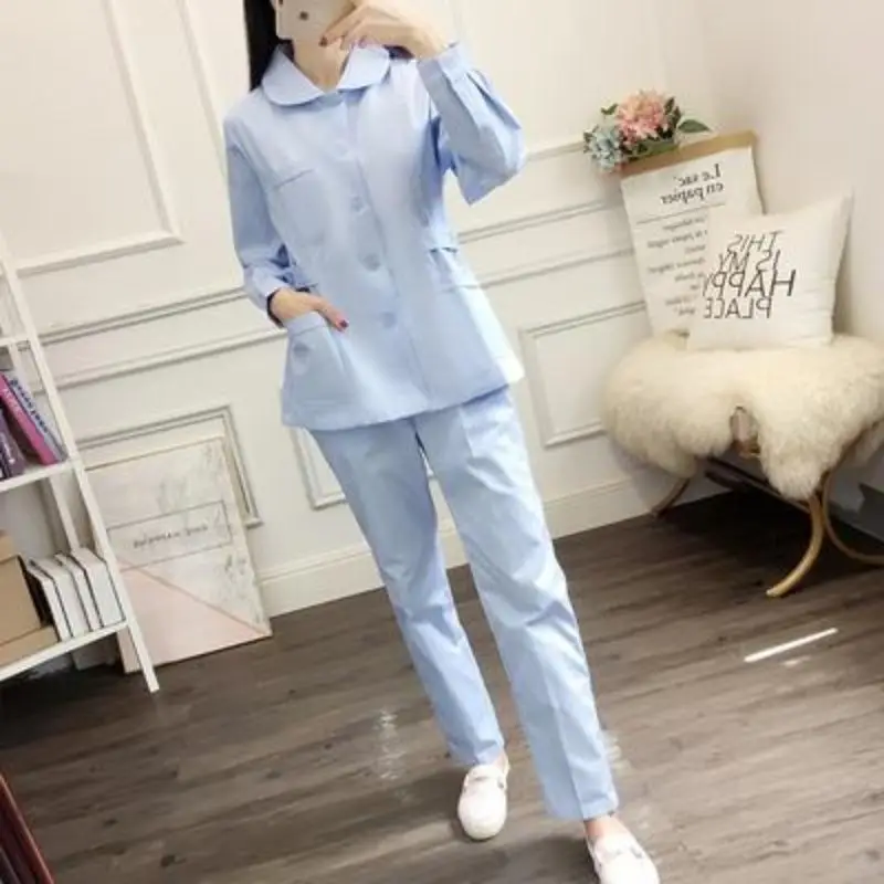 Personel szpitala Scrubs Set Nursing Uniform dla mężczyzn klinika stomatologiczna dostarcza pielęgniarka kobiety mundury koszula i spodnie z długim rękawem