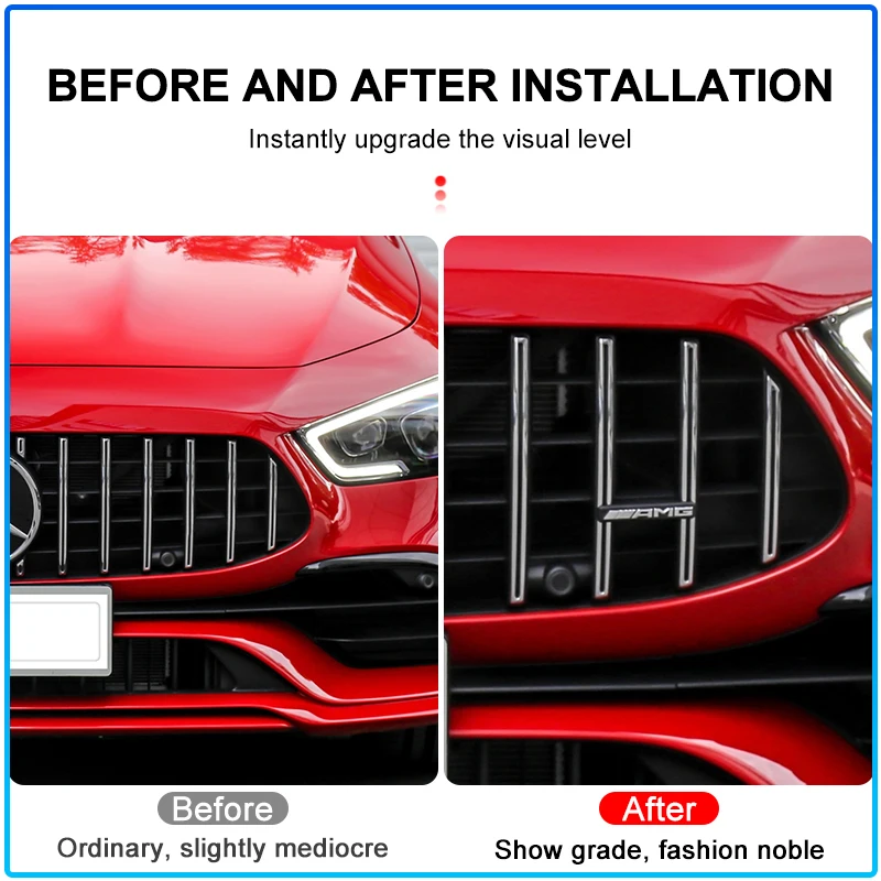 3D ABS Logo AMG Emblem Car Front Grille Badge For Mercedes Benz GLC A B C E Class W204 W205 W212 W213 GT AMG Sticker Accessories