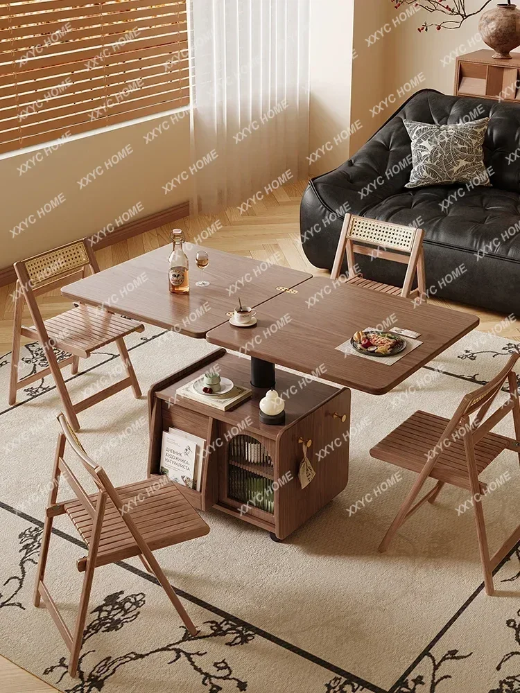 TT  Modern simple all-solid wood cream style removable coffee table