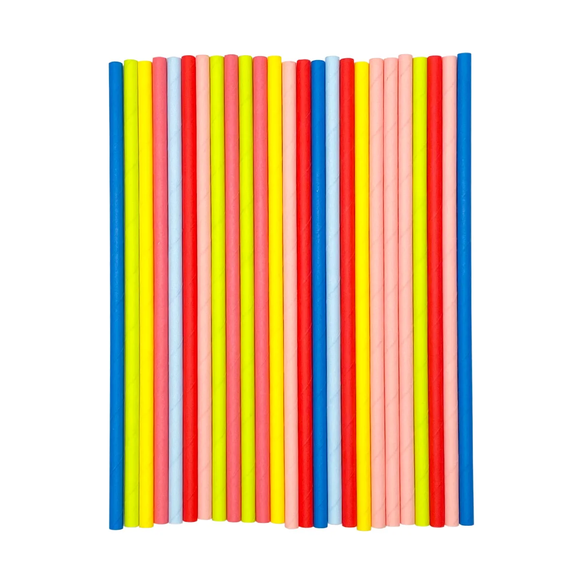 25pcs Rainbow Paper Straws Flat Tip Bulk High Quality Drink Straws Pre-Wedding Party Creative Candy Paper Sticks 6mmx197mm