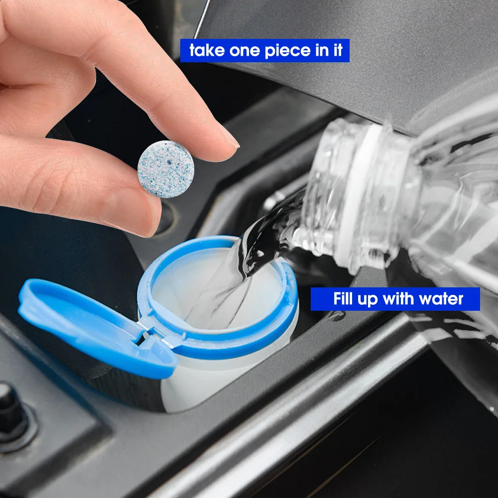 Car Windshield Washer Effervescent Tablets Super Concentrated Universal Auto Glass Water Oil Film Bug Remover Window Cleaners