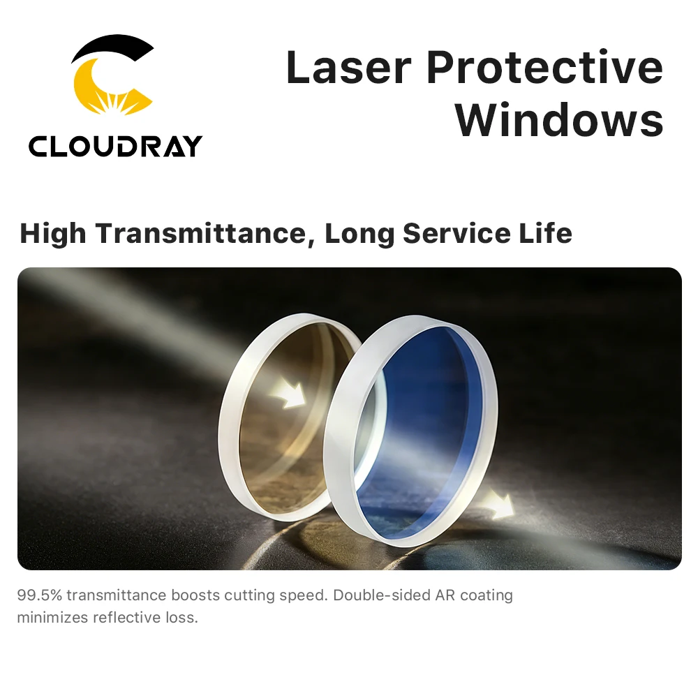Cloudray 10PCS Protective Windows WSX Original 18*2/30*5/37*7 Protective Optical Lens for WSX Laser Head KC13 KC15 NC30 NC60