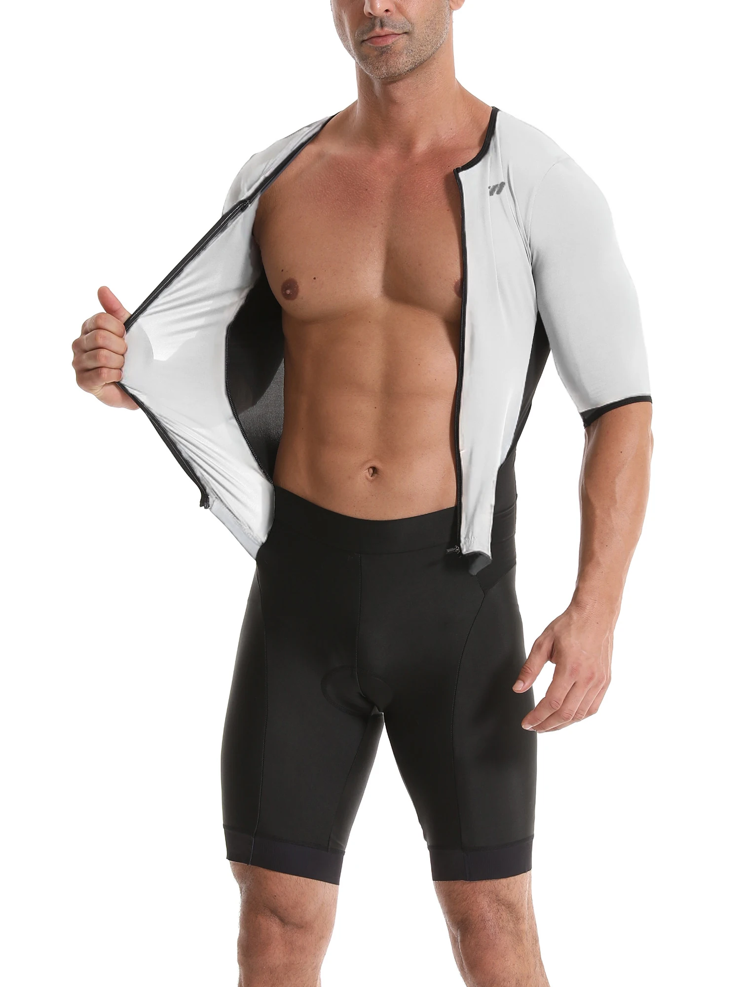 بدلة الترياتلون من Welbike Boyfriend Style Triathlon، بدلة ثلاثية الأكمام قصيرة للسباحة والجري مع وسادة الروبيان وجيوب #4