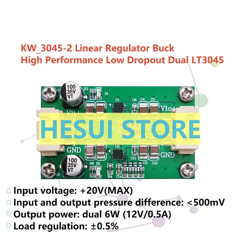 LT3045 module 5v single power supply module two pieces in parallel low noise linear RF power supply regulator step-down