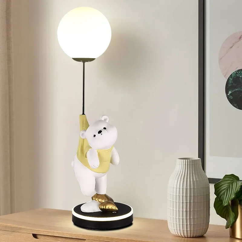 New Children S Room Creative Desk Lamp Light Luxury Art Cartoon Bear Living Room Decoration Lamp Bedroom Bedlight