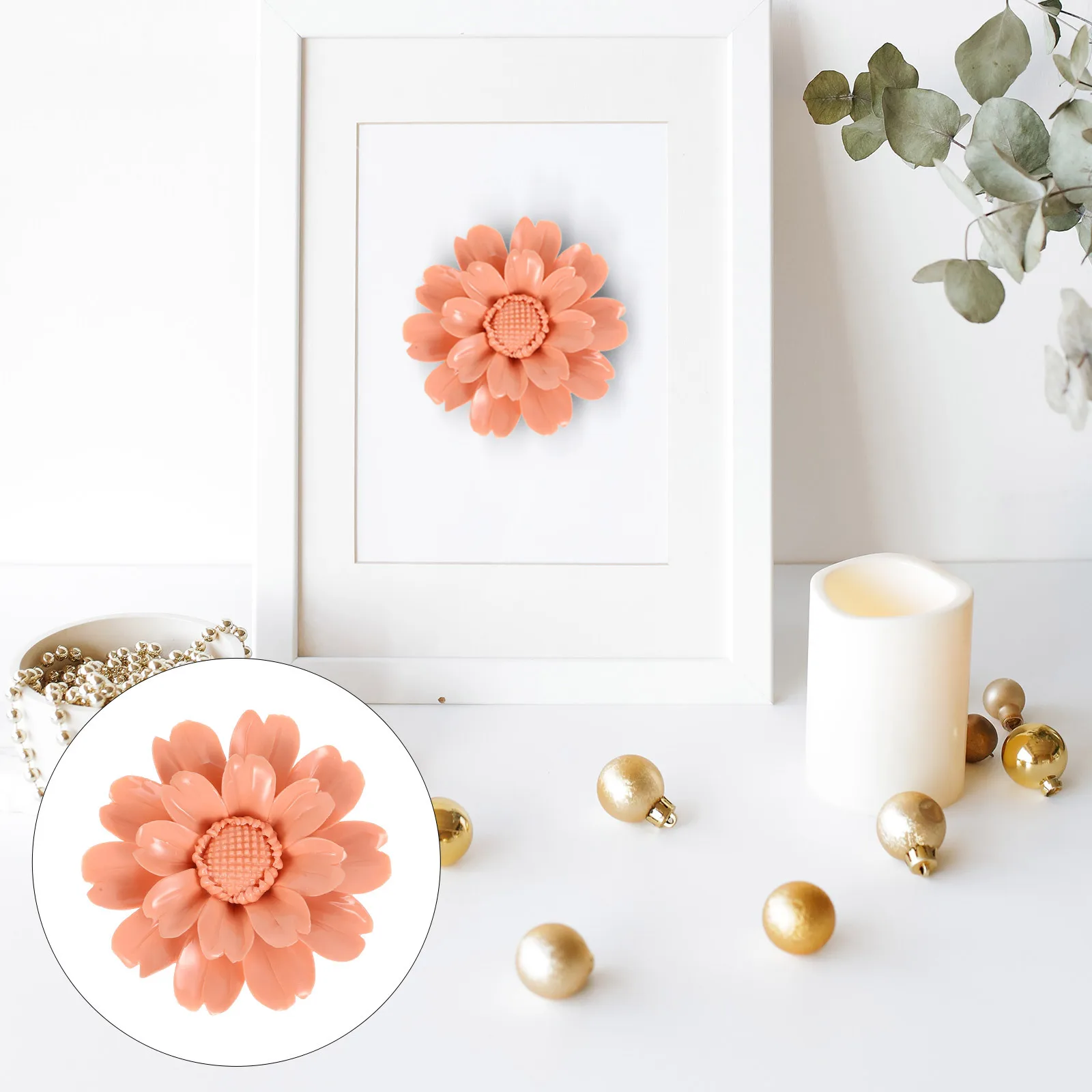 

Ceramic Flower Wall Art Decor Exquisite Craftsmanship Home Decor Hanging Ornament Garden Bedroom Living Room Office Gift