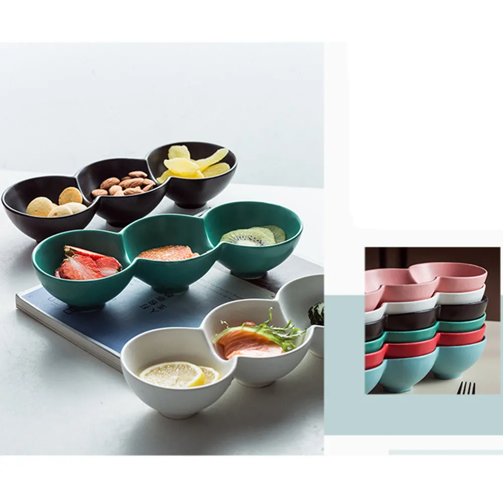 Round Ceramic Bowl White Smooth Surface Mini Cookware Salad Storage Container Fruit Dish Food Supplement for Home Store