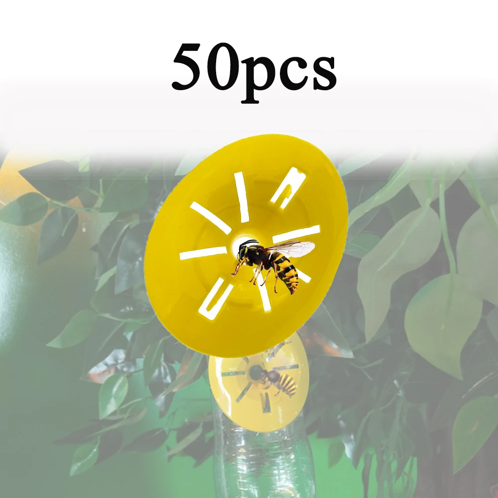 

50PCS Reusable Plastic Bee Catcher Flower Shaped Flying Insects Funnel Wasp Trap Pest Control Killer Home Outdoor Beekeeping