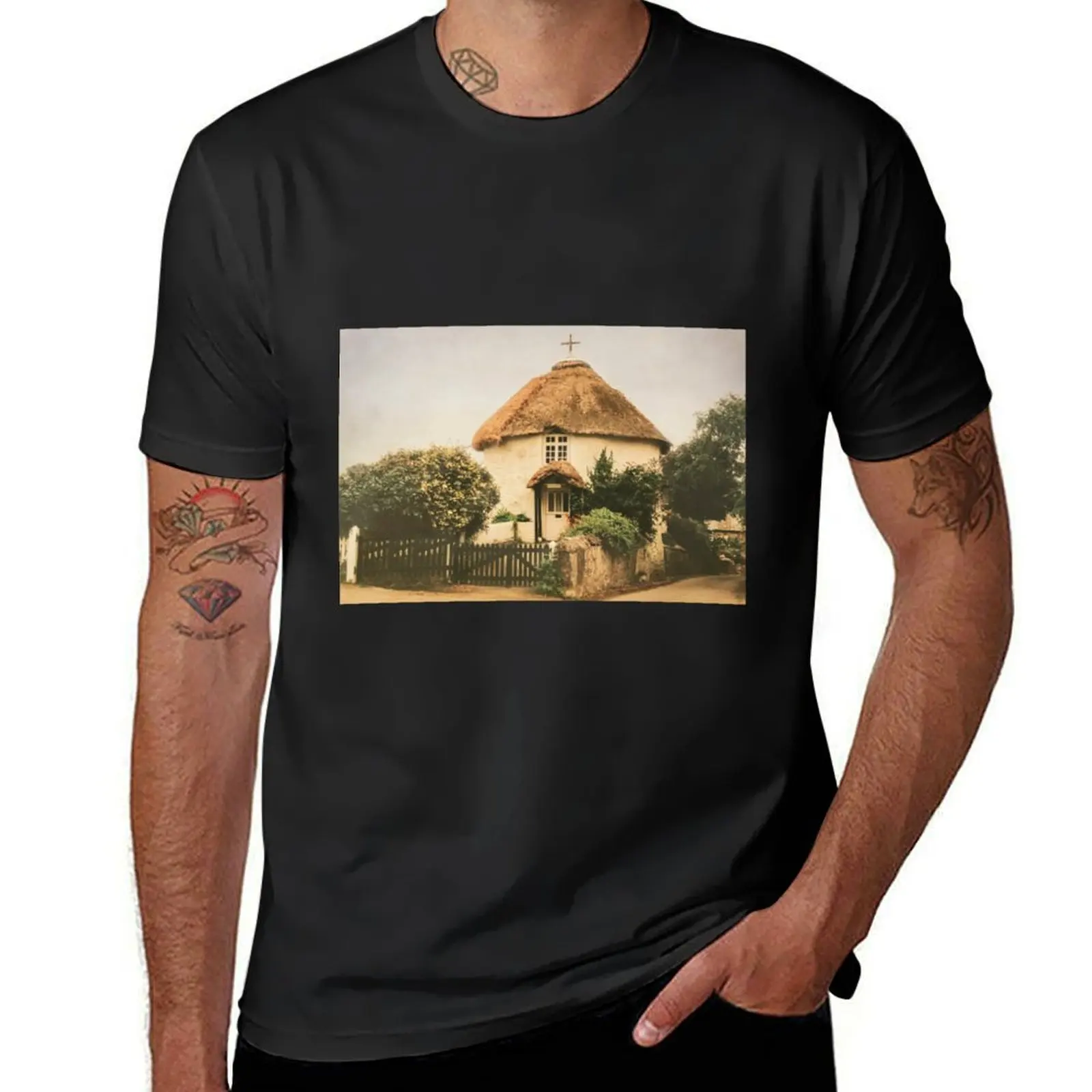 Round House at Veryan, Cornwall T-Shirt plus size tops boys animal print Men's t-shirts