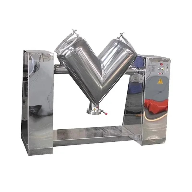 【Best-selling】Custom Stainless Steel Food Milk Coffee Powder Mixer V Shape Blending Food Grade 304 V Type Protein Powder Mixing