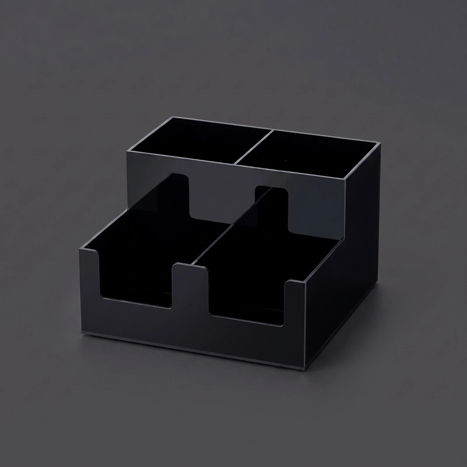 Cup Lid Holder with Compartments Compact 4-Compartment Cup Holder Countertop Organizer Easy to Clean Acrylic Storage Rack Stable