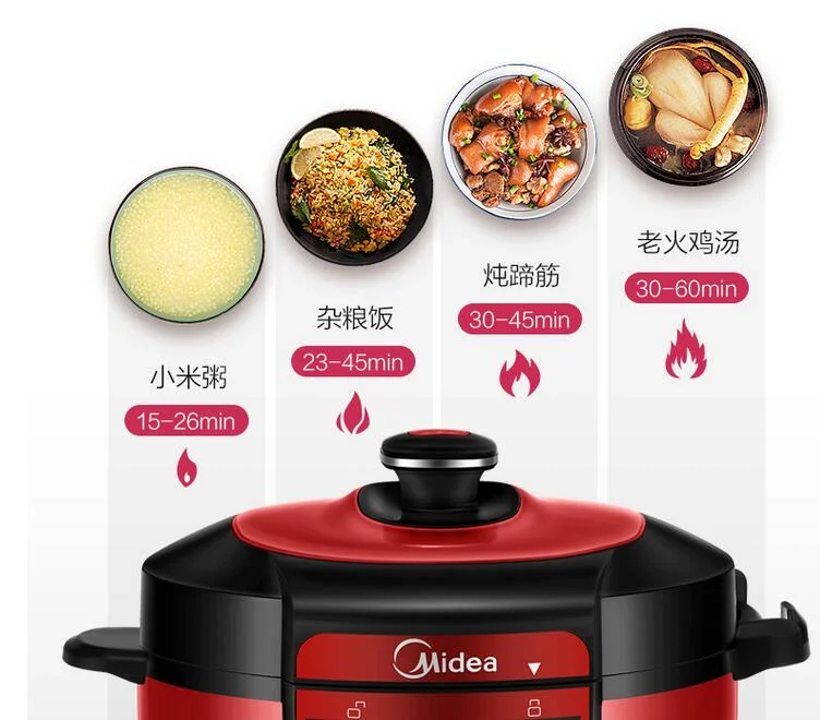 Midea WQC60A5 6L Pressure food Cooker household Electric pressure rice cooker stainless steel cooker big home soup food machine