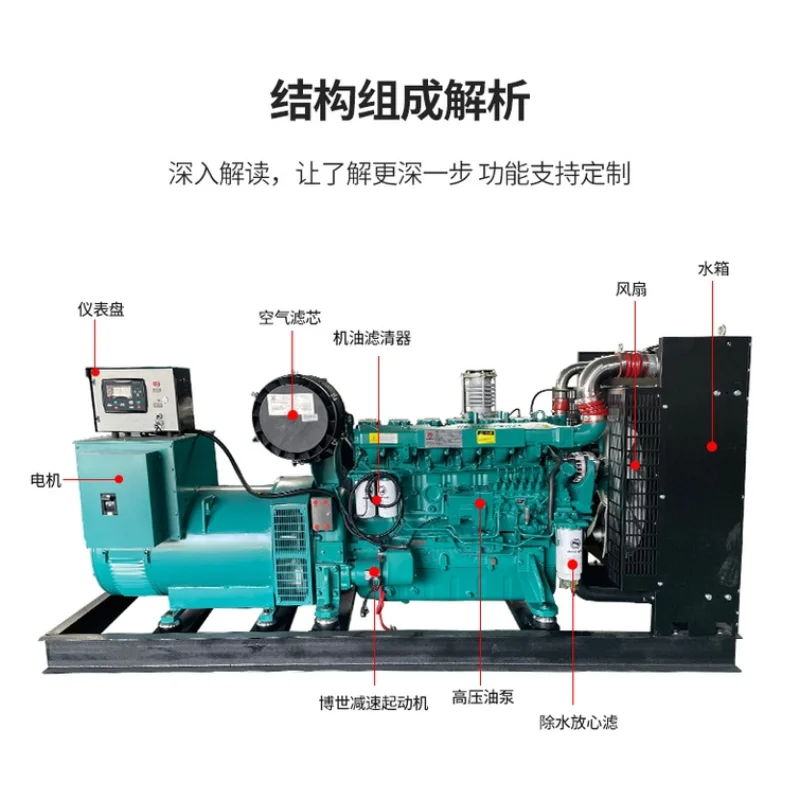 Customized 250kw diesel generator, fully automatic power-off self starting generator, 250kw generator