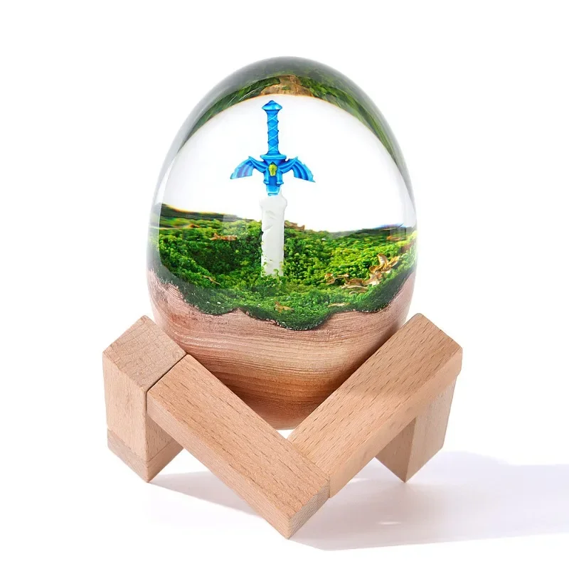 

Desktop office transparent epoxy solid wood art jewelry ornament