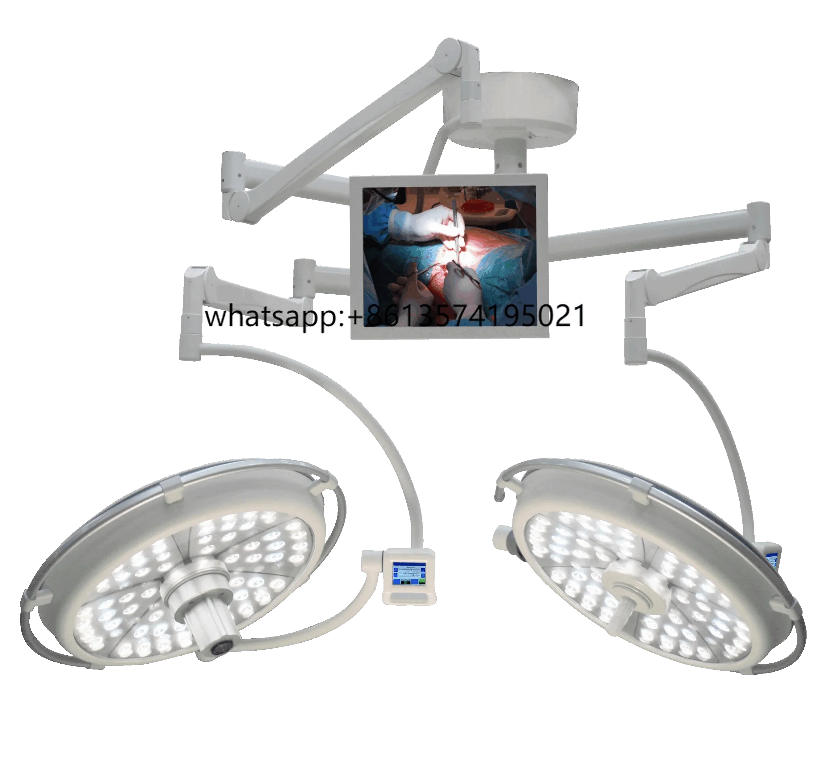 

THochey Medical Low Price Shadow Mobile Operating Lamp 2 Arm Battery Operated LED Light Surgical Lamp