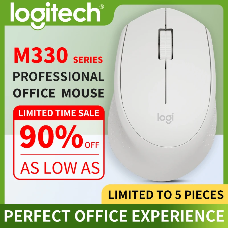 ماوس المكتب Logitech M330 Professional مدمج وهادئ ومريح للحمل ومريح للمس ومصمم خصيصًا