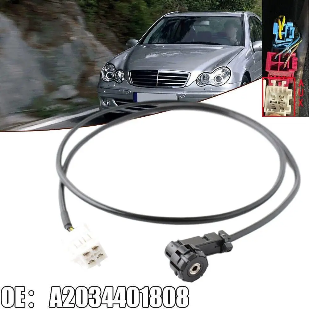 4pin เสริมสําหรับ MERCEDES สําหรับ BENZ C CLASS W203 2000-2007 เสริมสายอุปกรณ์ตกแต่งภายในรถยนต์