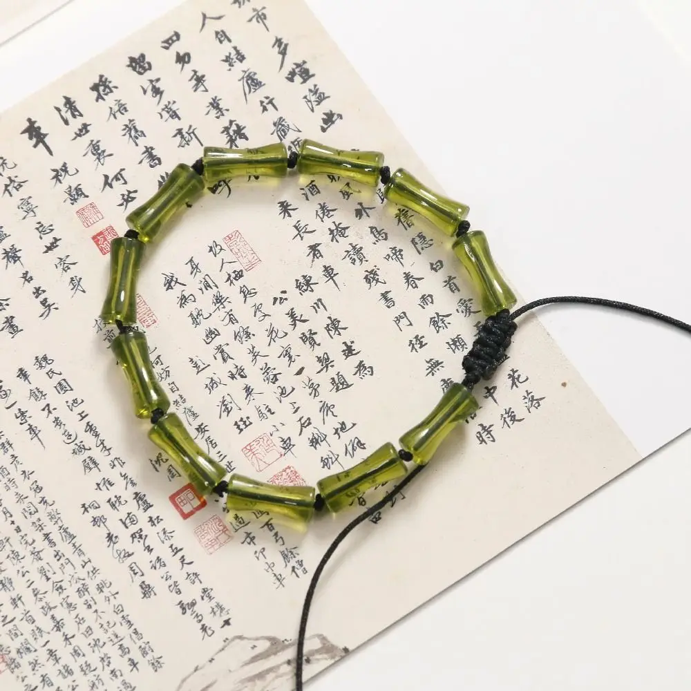 10pcs/Bag Loose Beads Bamboo Shape Beads DIY Crafts Jewelry Making Lampwork Beads Handmade Bracelet Making Kit Acrylic Beads