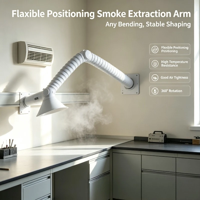 Self-supporting Flexible Bamboo Joint Tube Universal Position Duct For Welding & Injection Machine Fume Vent