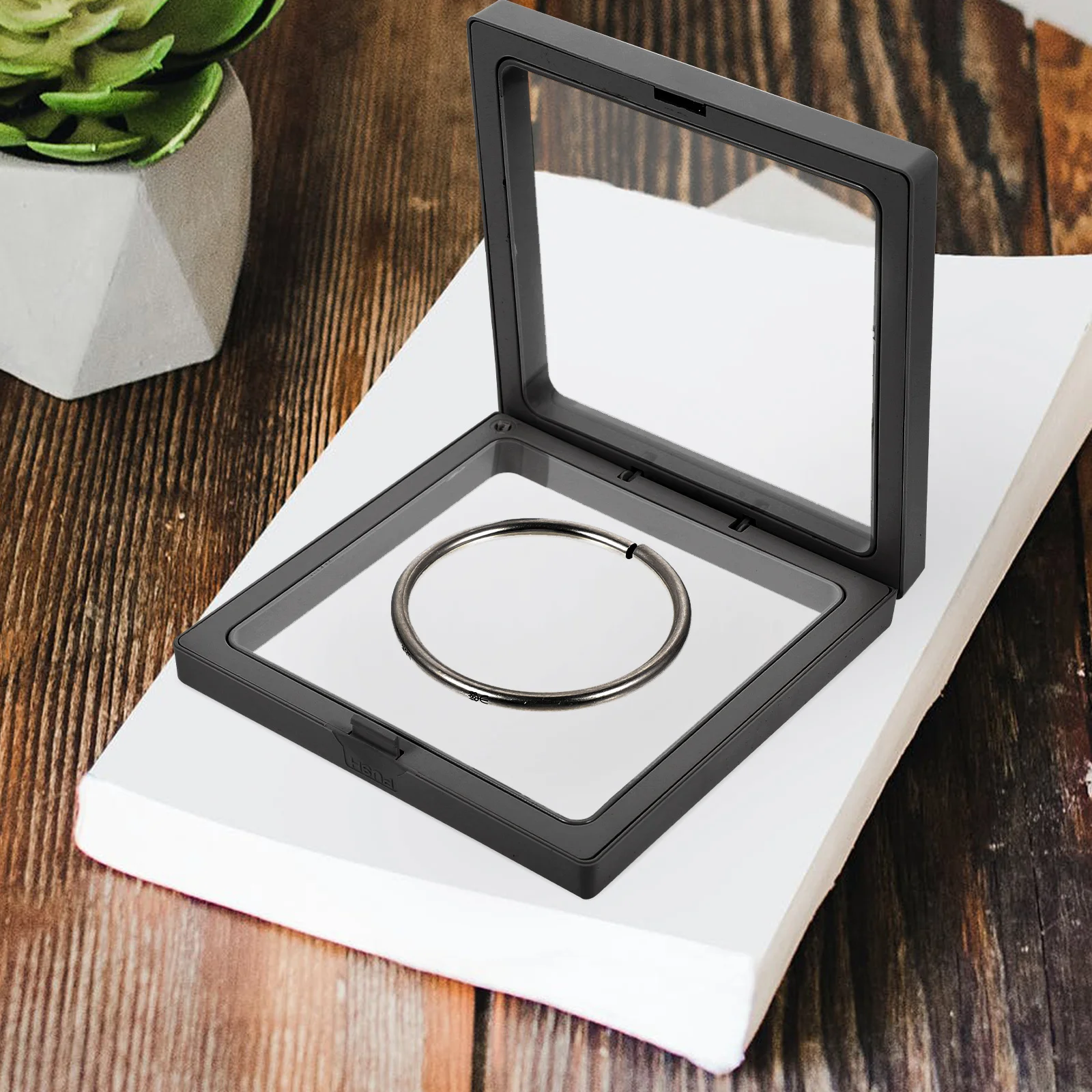 

2pcs Floating Jewelry Boxes Organizer Case Small Earring Holder For Women Jewelry Storage Box For Necklace Ring