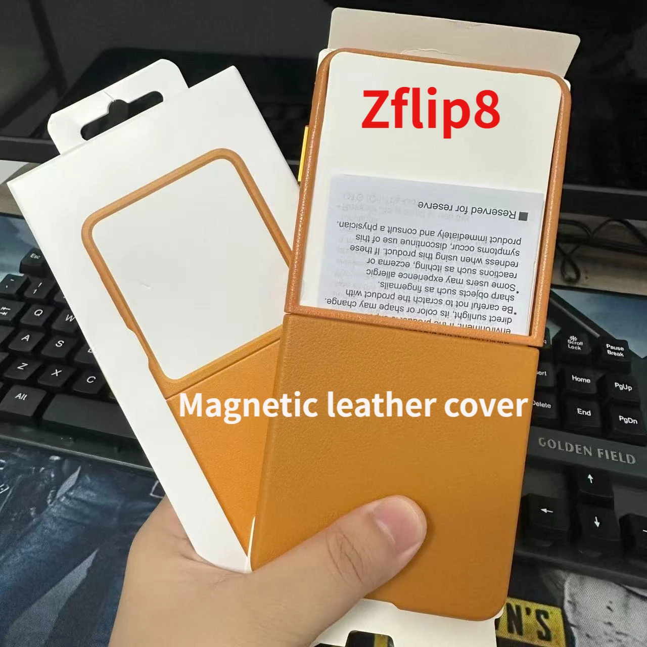 For Samsung Galaxy Z Flip 8 Case Premium Genuine Luxury Leather Case Magnetic Wireless Charging Protective Shell ZFlip8 With Bo