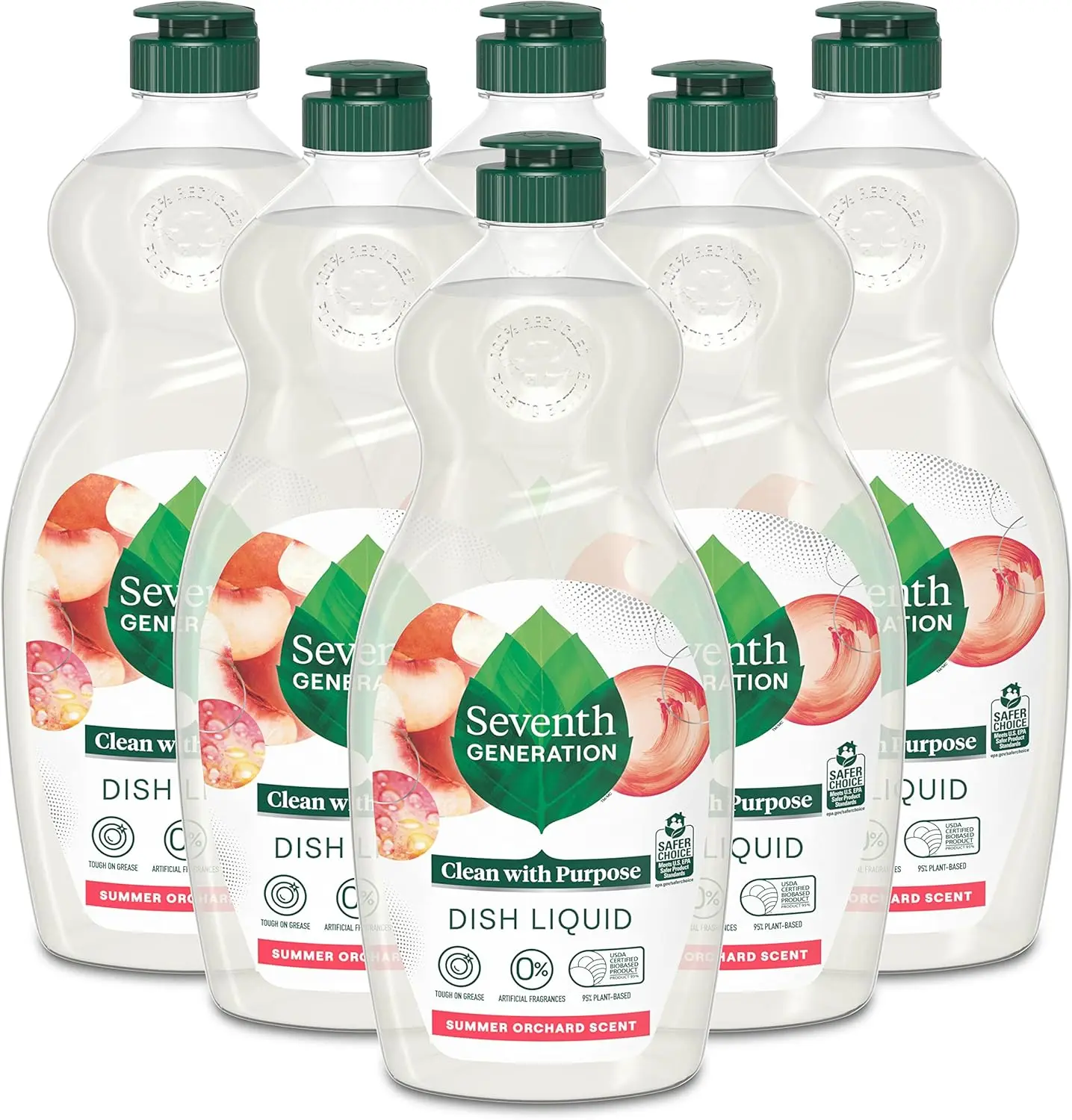 

Dish Soap Liquid Summer Orchard Scent Pack of 6 Dishwashing Soap Dish Detergent Liquid Soap 19 oz