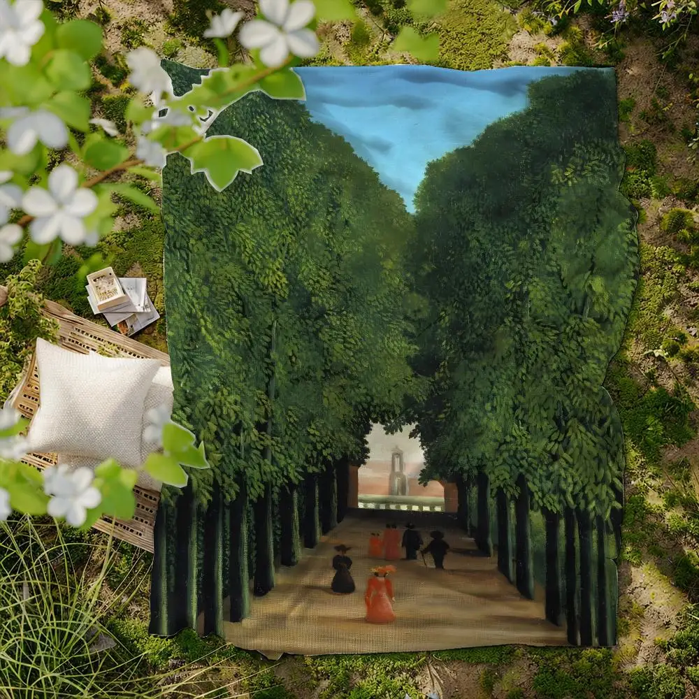 artist H-Henri R-Rousseau Throw Soft Flannel Blanket for Bed Bedroom Sofa Picnic Throw Skin-friendly Breathable Gift Cover