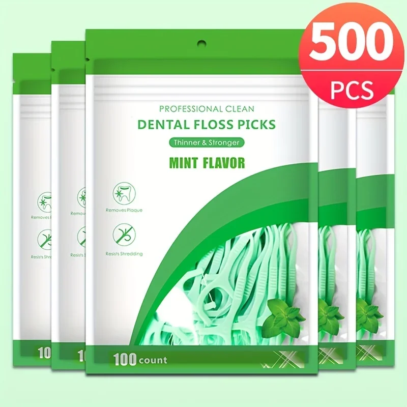 500/300/100pcs New Professional Clean Ultra-Fine Mint Flavored Toothpicks, Safe High-End Toothpick Sticks, Plastic Toothpicks