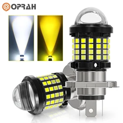 Oprah H4 LED H6 BA20D Motorcycle Headlight Bulb CSP Projector Lens White Yellow Hi/Lo Beam Lamp For Moto Scooter Accessories 12V