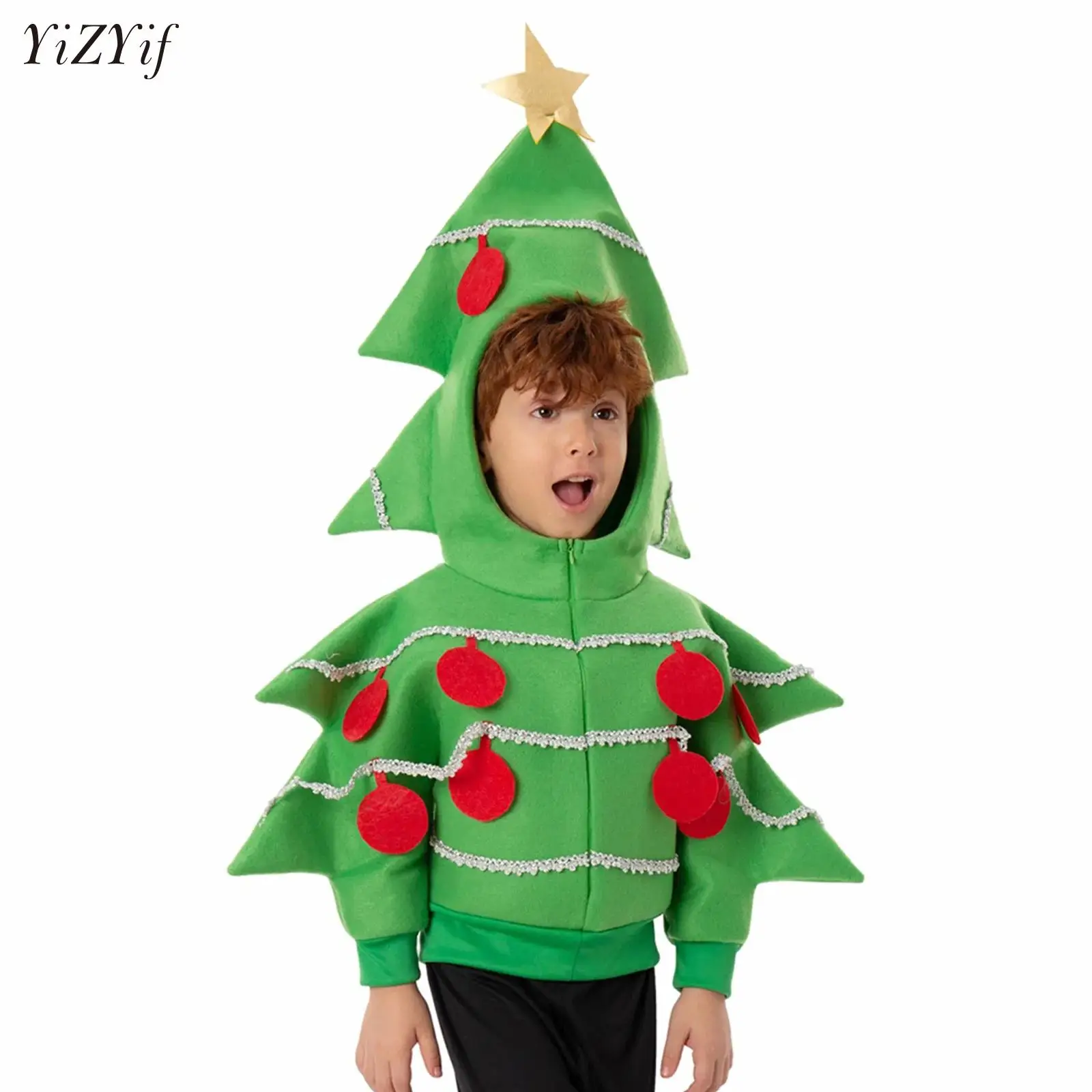 

Christmas Costumes, Children's Performance Costumes Xmas Jacket Outwear Christmas Trees, Cosplay Props, Decorating School Party