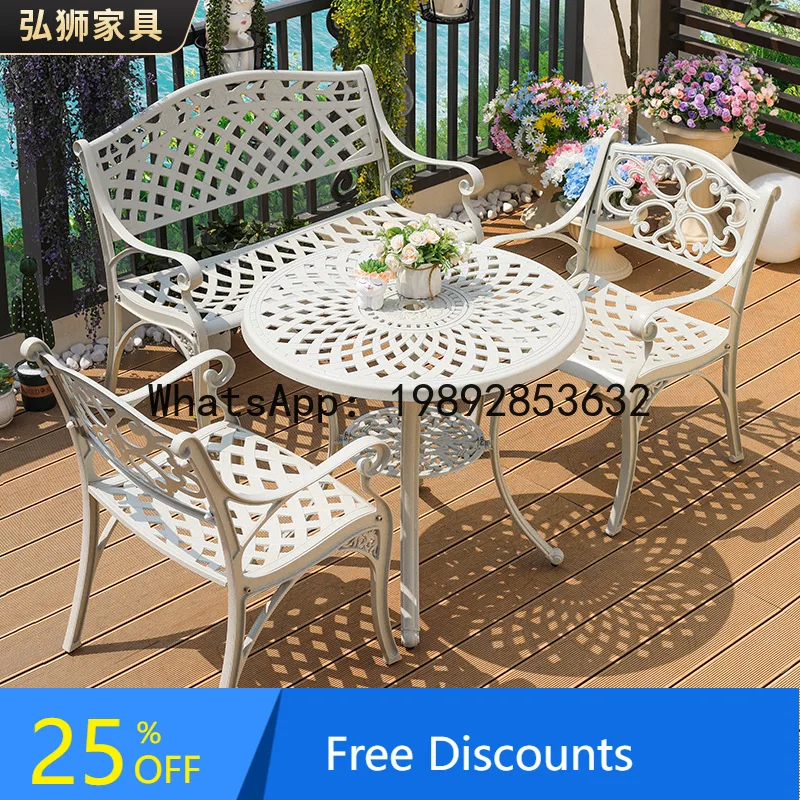 YFY outdoor balcony tables and chairs cast aluminum casual  suit small  non-rusting and anti-corrosion small combination
