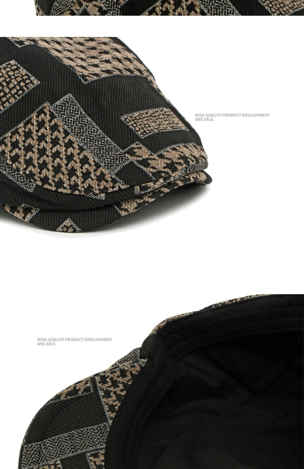 HT4882 Herren Berets Frauen Vintage Plaid Künstler Maler Baskenmütze Hut Neue Herbst Winter Baskenmütze Kappe Männlich Weiblich Einstellbare Ivy Flache Kappen – Detail 5
