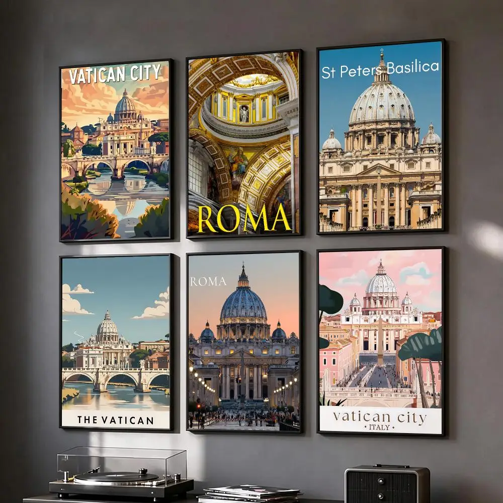 pattern St. Peter's Basilica Poster Poster HD Printing Vintage Luxe Home Decor Wall Art for the Living Rooms Entryways Gift