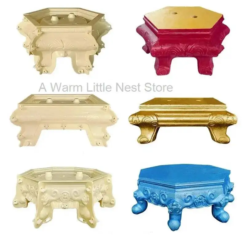 Mold Cement Thickened Plastic Bonsai Base European Flowerpot Tray Mold Hexagonal Basin Foot Round Chassis Homemade Concrete Mold