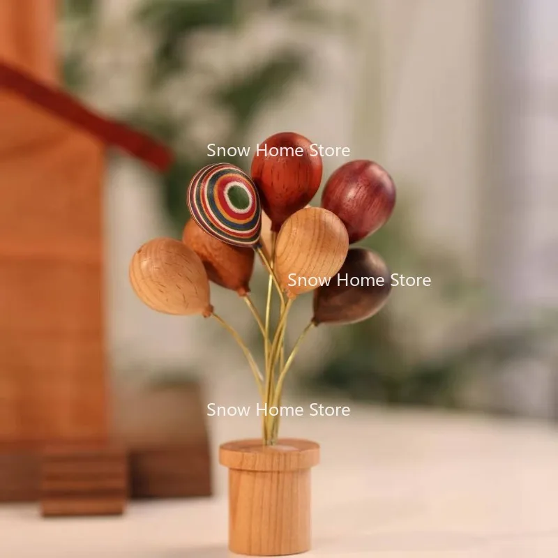 Log Balloon Accessories Children's Day Birthday Gift Creative Handmade Solid Wood New Year Ornament Wood Carving