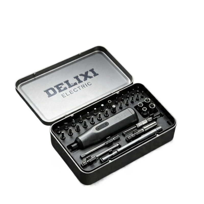DELIXI Electric Screwdriver Household Rechargeable Screw Driver Set Multifunctional Electric Screwdrivers Repair Tools