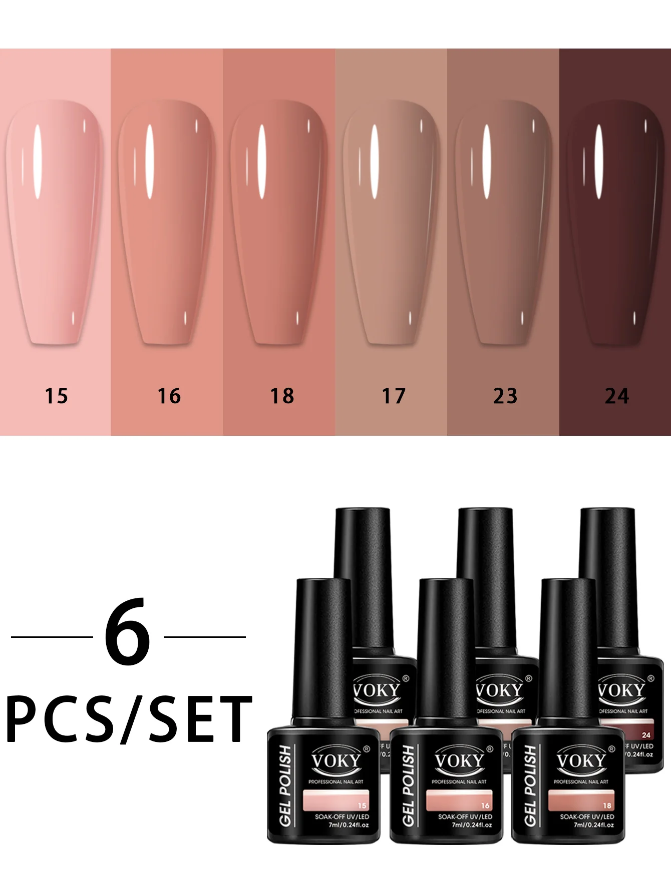 مجموعة طلاء أظافر جل مكونة من 6 قطع من فوكي، مناسبة لطلاء أظافر نسائي عالي الجودة، كهدية للعطلات أو لمشاريع DIY #5