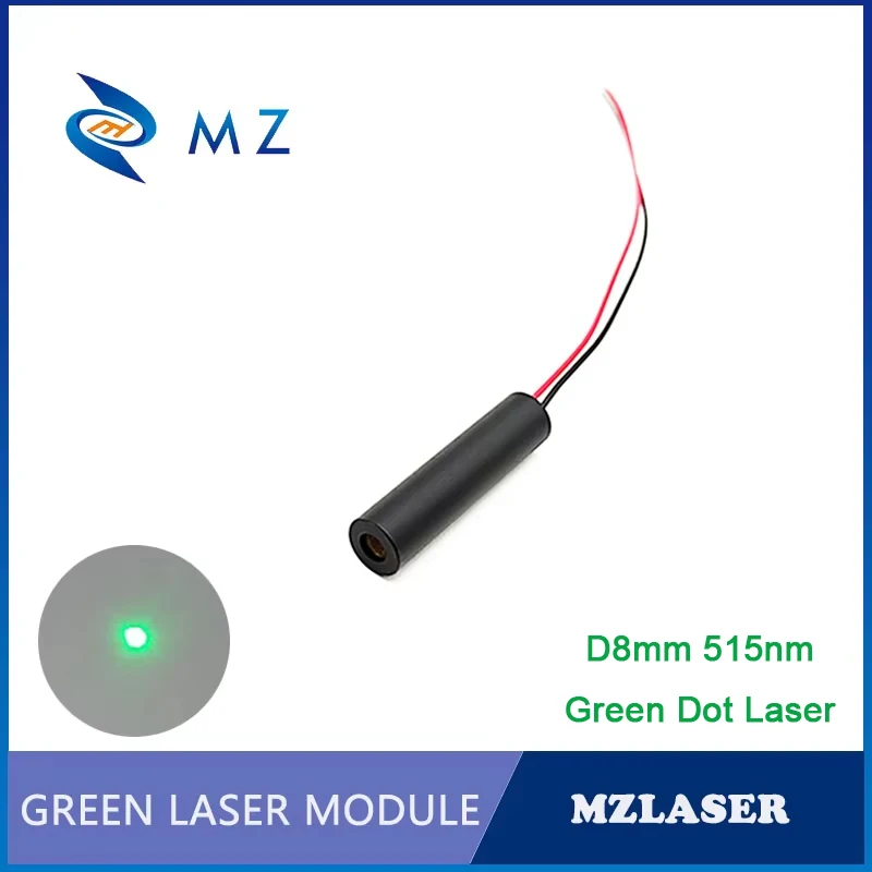 Modulo diodo laser punto verde vendita caldo compatto mini D8mm 515nm 5mw 3V lente in vetro macchina di livello industriale laser punto verde