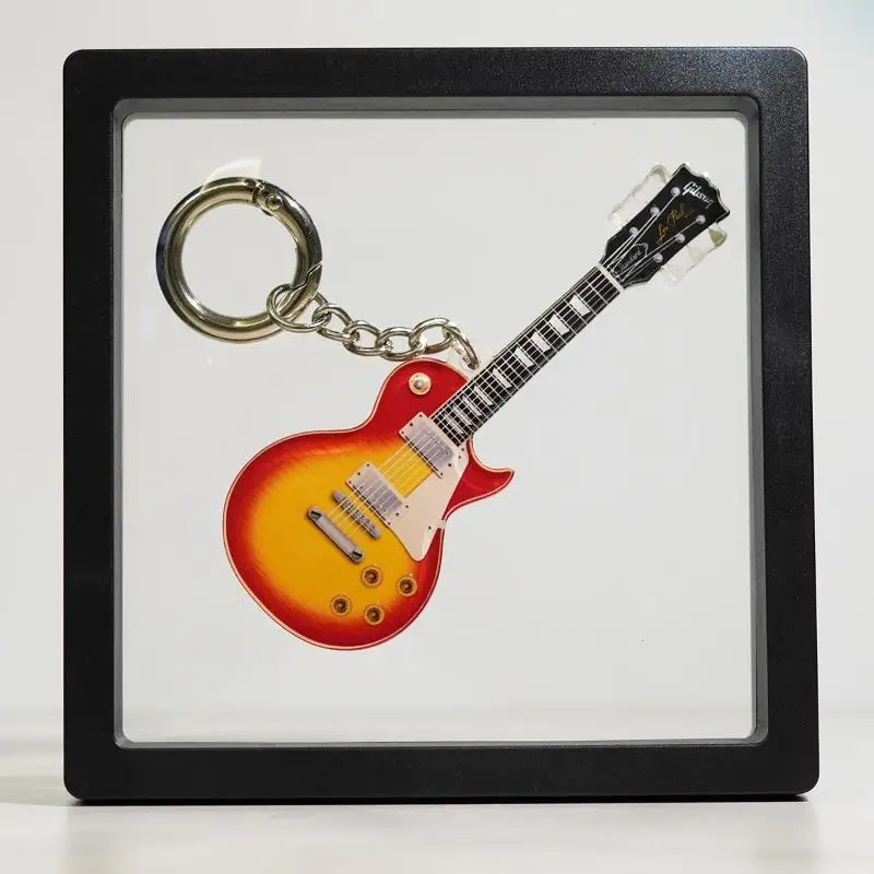 Flat Acrylic Electric Guitar Keychain Mini Musical Instrument Pendant for Bag Charm Unique Gift for Guitar Teachers